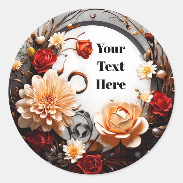 Floral Customisable Sticker Party/Weddings (Front)