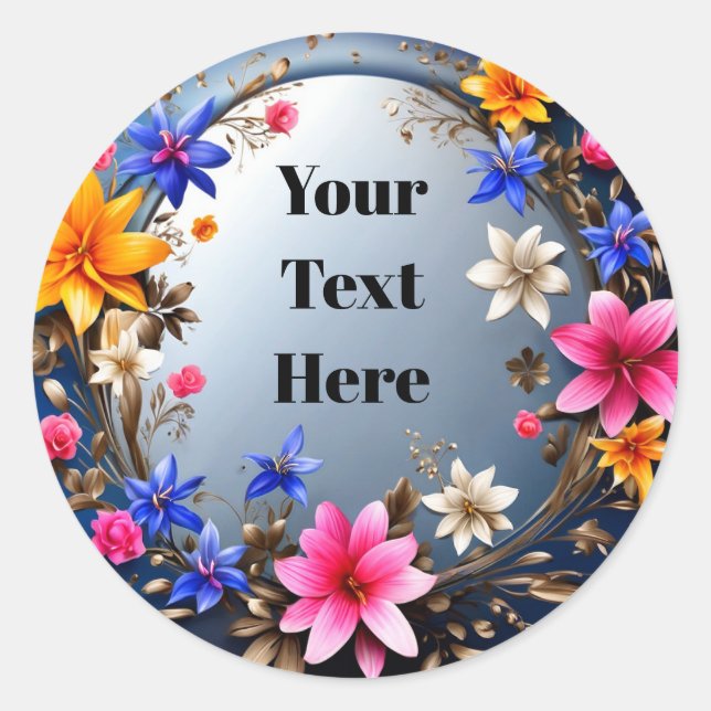 Floral Customisable Sticker Party/Weddings (Front)