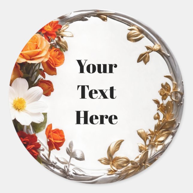 Floral Customisable Sticker Party/Weddings (Front)