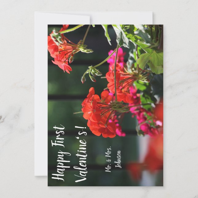 floral customisable valentine's day card (Front)