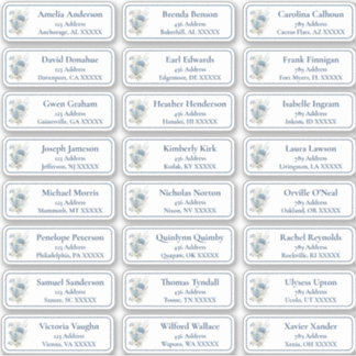 Floral Customisable Wedding Guest Address Labels