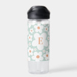 floral cute daisy turquoise orange initial elegant water bottle<br><div class="desc">floral cute daisy turquoise orange initial elegant water bottle gift</div>