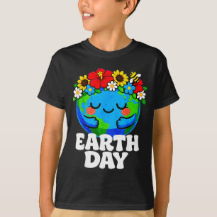 Floral cute earth day month 2026 toddler girls kid T-Shirt