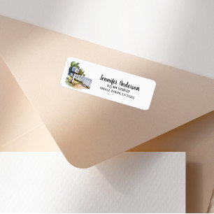 Floral Cute Farmhouse Fence Mailbox Address Label