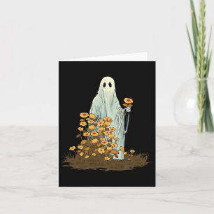 Floral Cute Halloween Ghost Spooky Gothic Card
