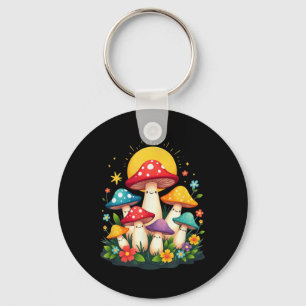 Floral Cute Mushroom Fungi Halloween Costume _2 Key Ring