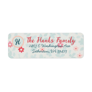 Floral Cute Pretty Address Return Label