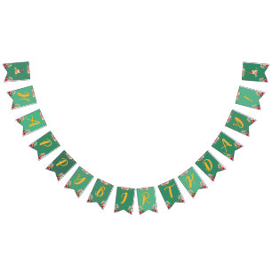 Floral Cute Puppy Kids Birthday Bunting