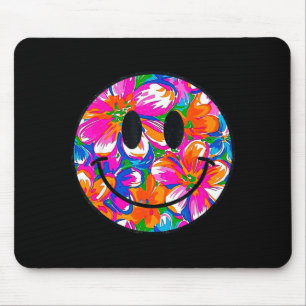 Floral cute smile face summer trendy design men mouse mat