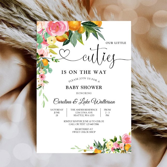 Floral Cuties Baby Shower Invitation (Creator Uploaded)