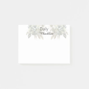 Floral Daily Checklist for self-care treat Post-it Notes