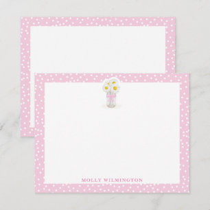 Floral Daises Mason Jar Vase Girly Stationery Thank You Card