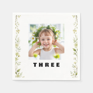 Floral Daisy Birthday Napkins