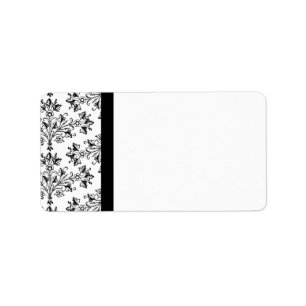 Floral Daisy Black White Blank Address Labels