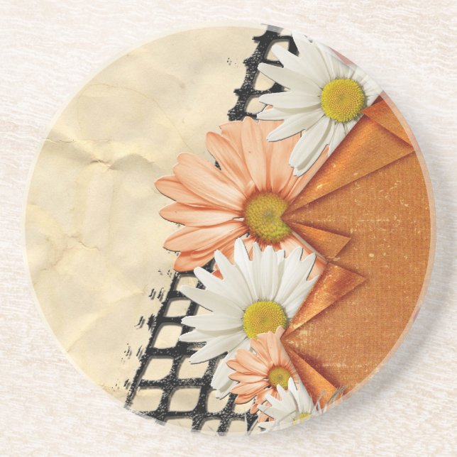Floral Daisy Blossoms Destiny Gardens Coaster (Front)
