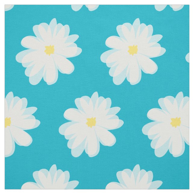 Floral daisy flower pattern print face mask fabric (Swatch)
