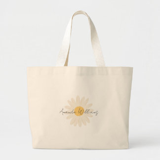 Floral Daisy Modern Minimalist Tote Bag