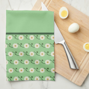 Floral Daisy Pattern Home Decor Tea Towel