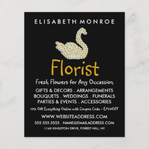 Floral Daisy Swan, Floristry Advertising Flyer