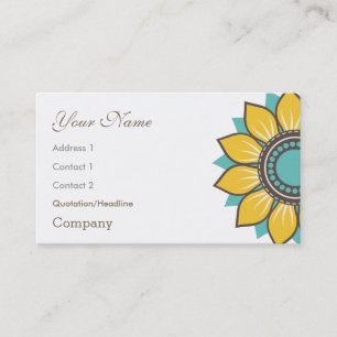 Floral Daisy Trendy Modern Design Business Card