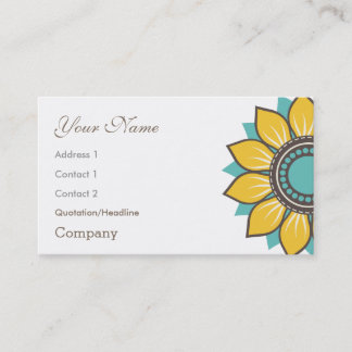 Floral Daisy Trendy Modern Design Business Card