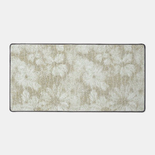Floral Daisy Velvety Cream Texture Desk Mat