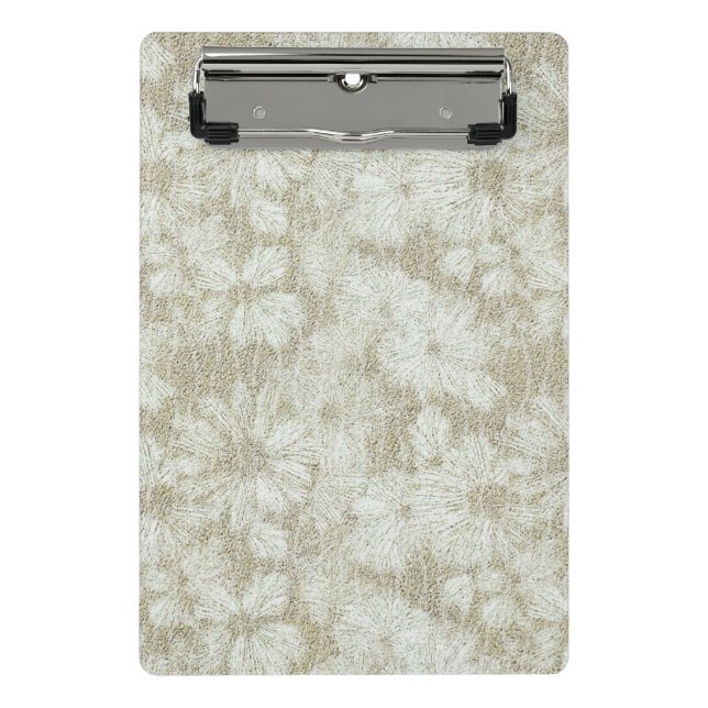 Floral Daisy Velvety Cream Texture Mini Clipboard (Front)