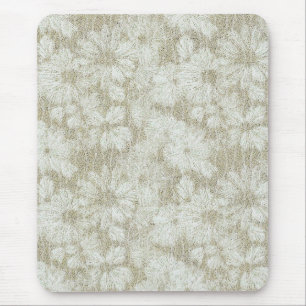 Floral Daisy Velvety Cream Texture Mouse Mat