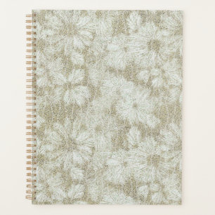 Floral Daisy Velvety Cream Texture Planner
