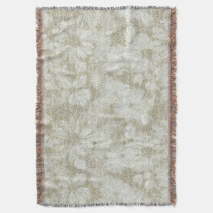 Floral Daisy Velvety Cream Texture Throw Blanket
