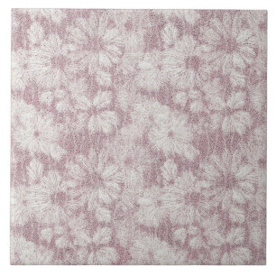 Floral Daisy Velvety Dusty Pink Tile