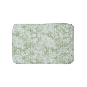 Floral Daisy Velvety LIme Green Bath Mat