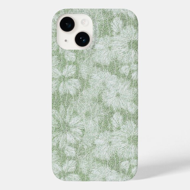 Floral Daisy Velvety LIme Green Case-Mate iPhone Case (Back)