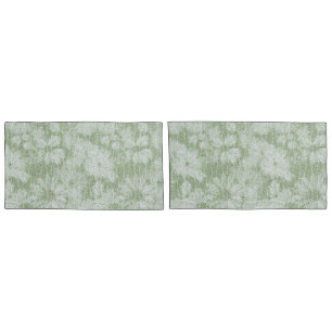 Floral Daisy Velvety LIme Green Pillowcase