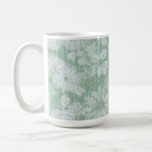 Floral Daisy Velvety Mint Green Coffee Mug