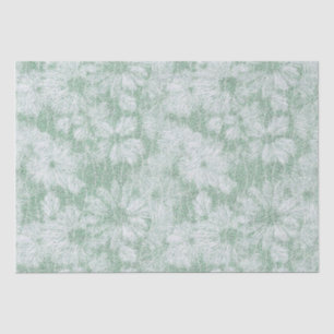 Floral Daisy Velvety Mint Green Tissue Paper