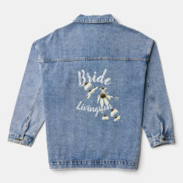 Floral Daisy Waterfall Bridal Bride Denim Jacket