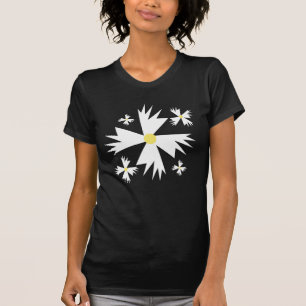 Floral Daisy White and Yellow Geometrical T-Shirt