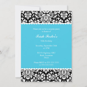 Floral Damask Birthday Invitation