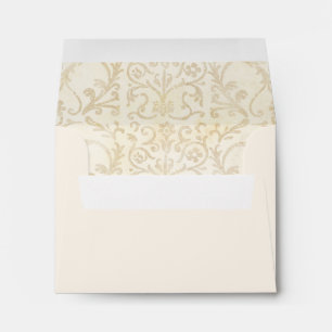 Floral Damask Creme and Beige Wedding Envelopes