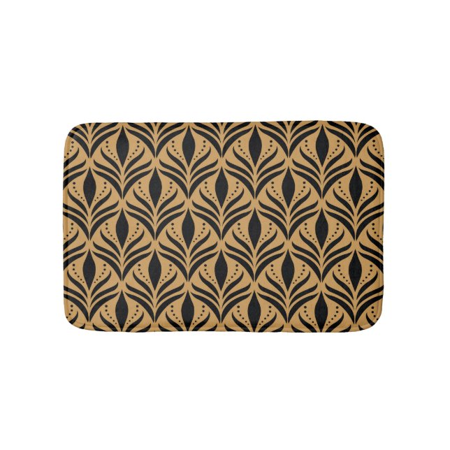 Floral Damask: Elegant Vintage Bath Mat (Front)