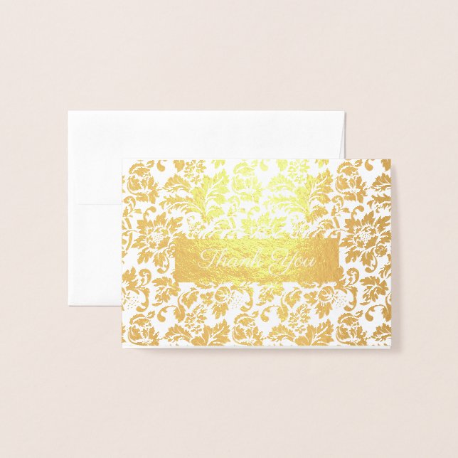 Floral Damask Foil Card (Front With Envelope)