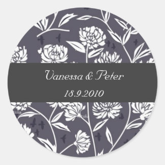 Floral damask personalised stickers