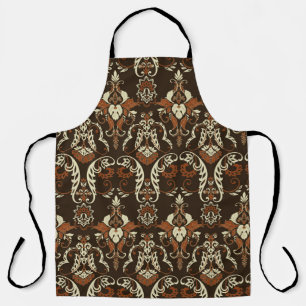 Floral damask print: vintage seamless. apron