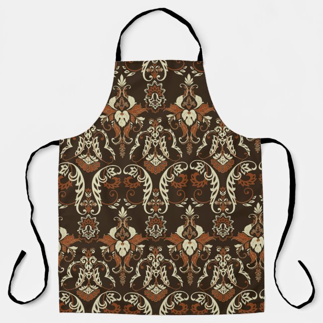 Floral damask print: vintage seamless. apron (Front)