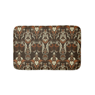 Floral damask print: vintage seamless. bath mat