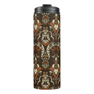 Floral damask print: vintage seamless. thermal tumbler
