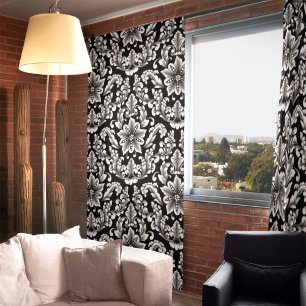 Floral Damask Seamless Sliver Shiny Flower Pattern Shower Curtain