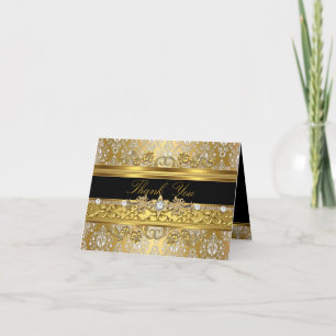 Floral Damask Thank You Card