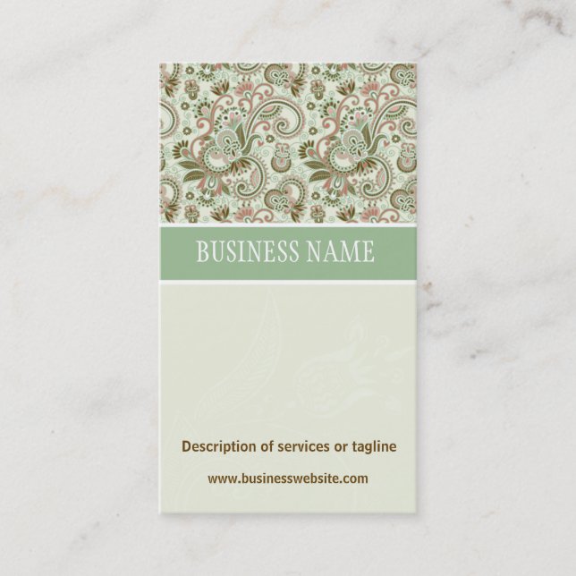 Floral Damask Trimming Business Card (Front)